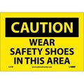 Nmc Safety Signs - Caution Wear Safety Shoes - Vinyl 7"H X 10"W C379P